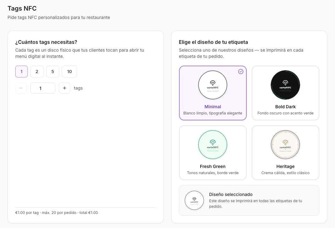 Pide tus etiquetas NFC